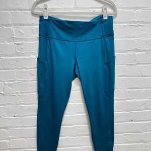 Lululemon Fast And Free High Rise Tight 25” Pocket Teal Athletic Leggings